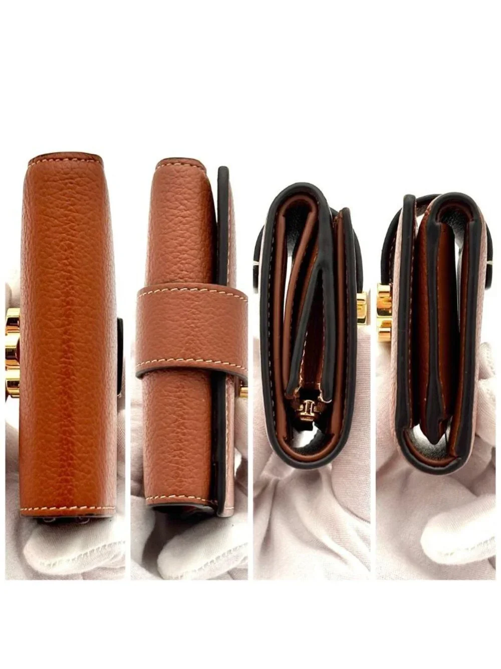 Celine Wallet Fine Strap Triomphe Brown